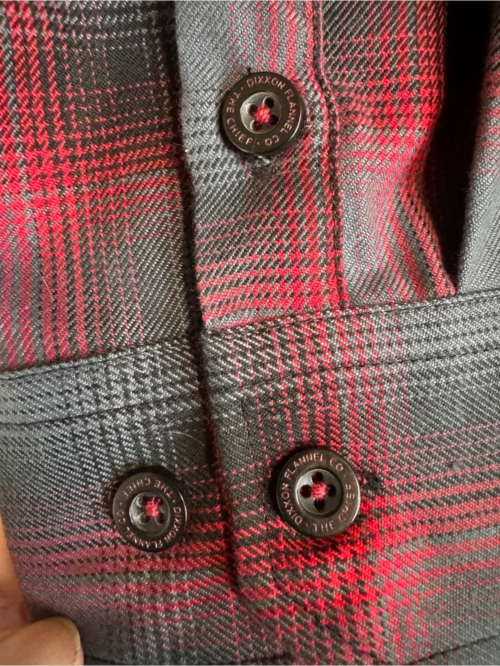 DIXXON Women’s THE CHIEF Red and Gray Plaid Button-Down Shirt - Picture 4 of 8